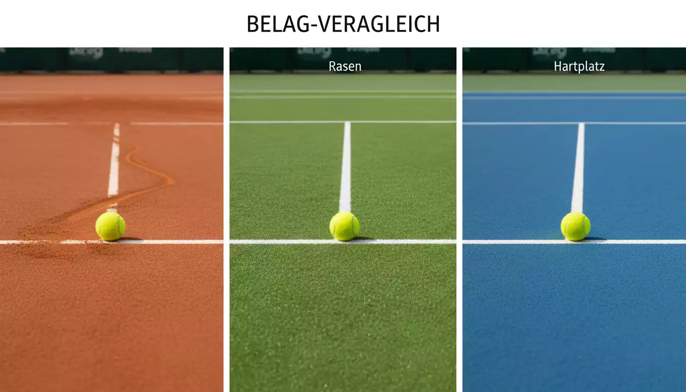 Tennis Belag-Analyse – Sandplatz, Rasen und Hartplatz im Vergleich